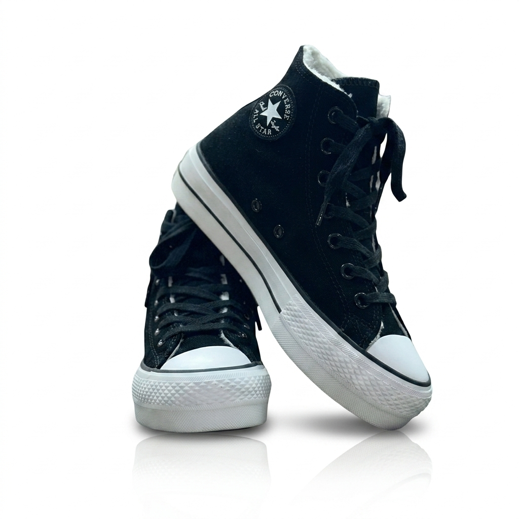 Converse Plataforma Gamuza Negro - AAA